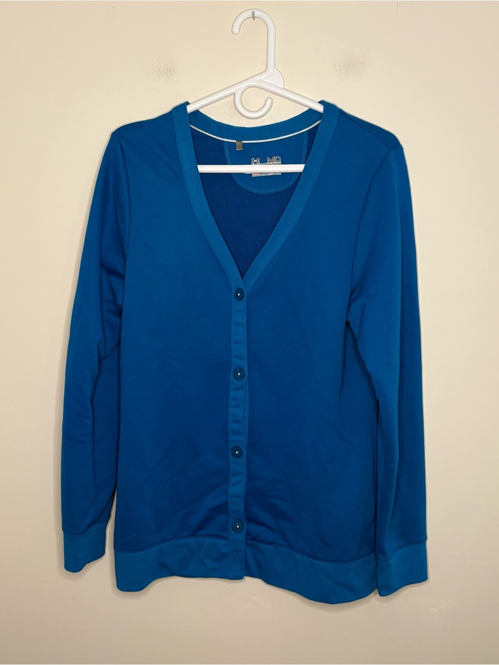Under Armour Medium Womens Button Up Sweater Blue Career Professional Sporty